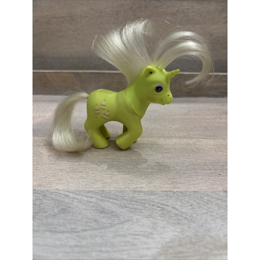 1986 MLP G1 Baby Frosting Beddy Bye Eyes Brushable Unicorn Vtg My Little Pony